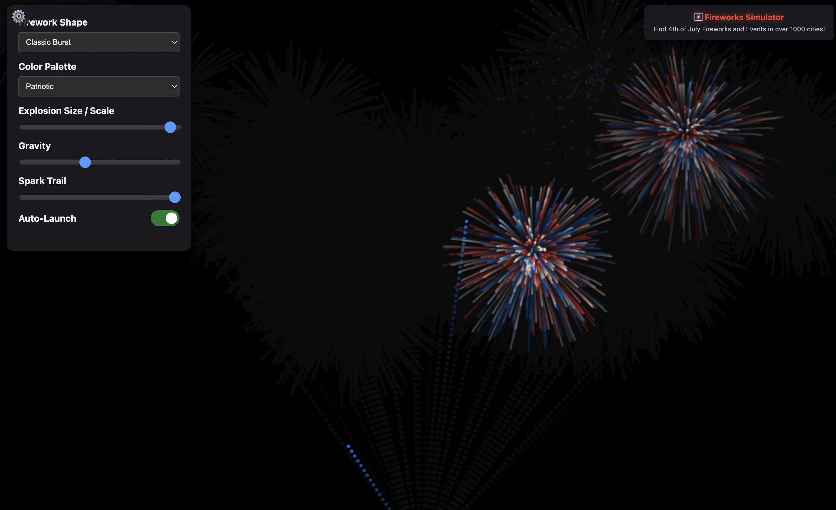 Virtual Fireworks Simulator