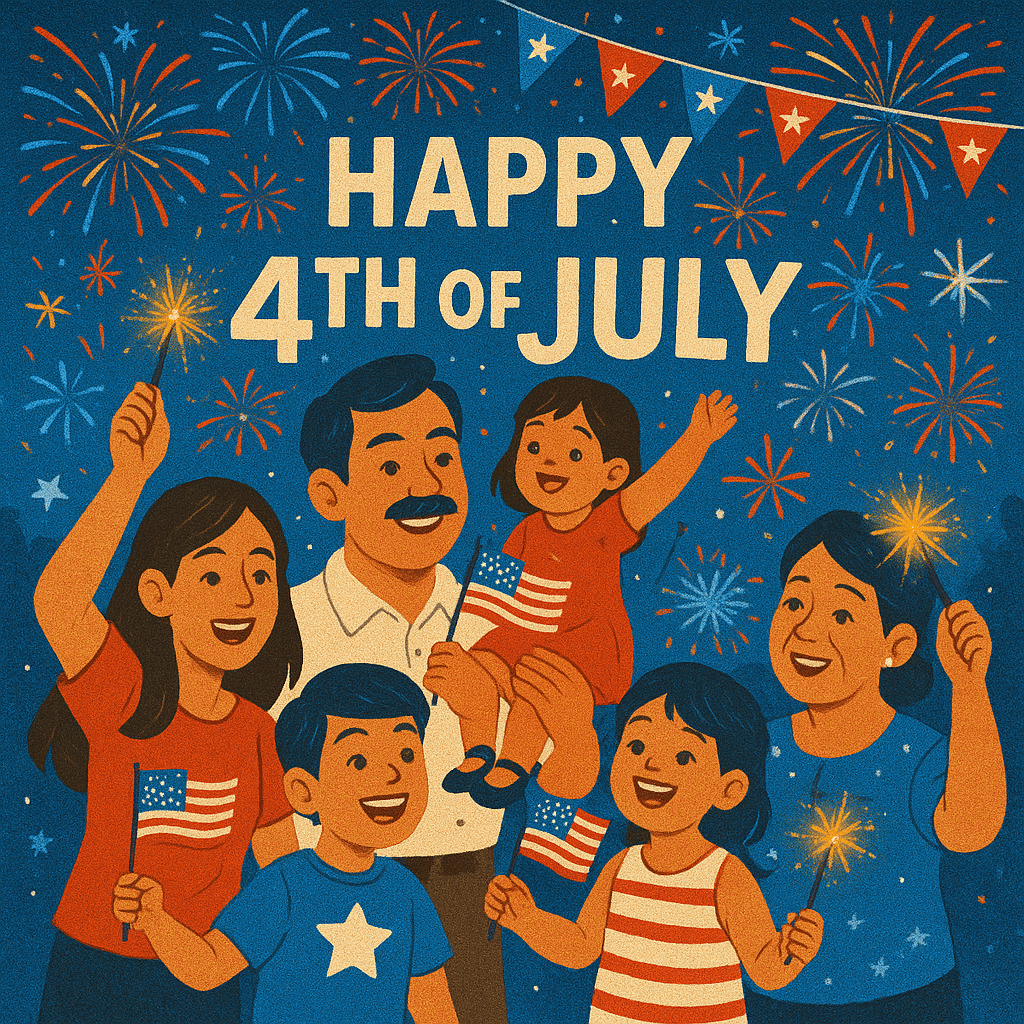 Happy Fourth - Large Family Group